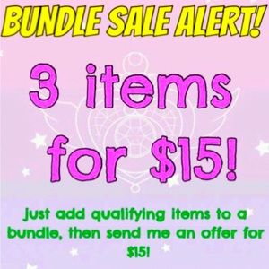 Three items for $15 SALE!